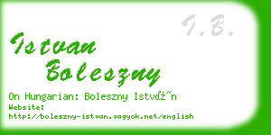 istvan boleszny business card